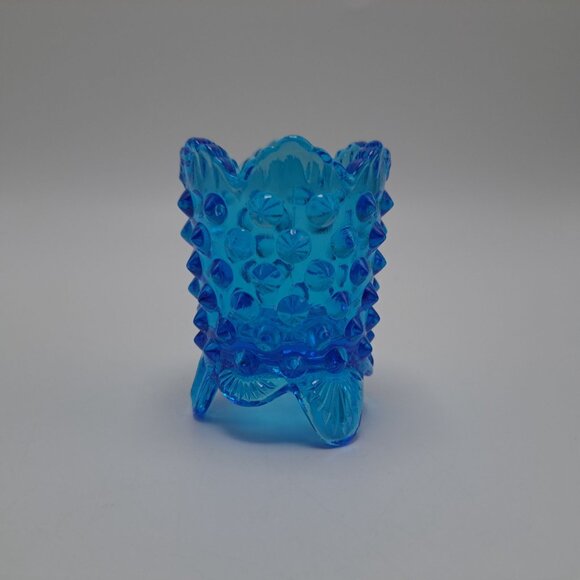 Vintage Fenton Colonial Blue Glass Toothpick Holder - Picture 3 of 6